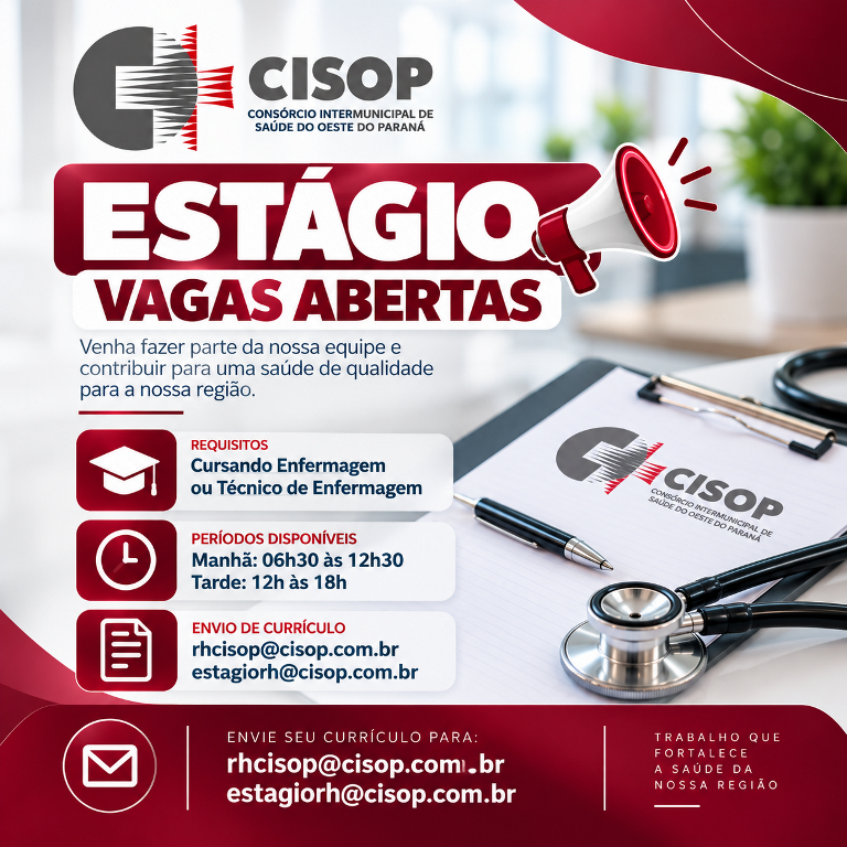 Noticia Destaque CISOP abre vagas de estágio para estudantes de Enfermagem e Técnico em Enfermagem